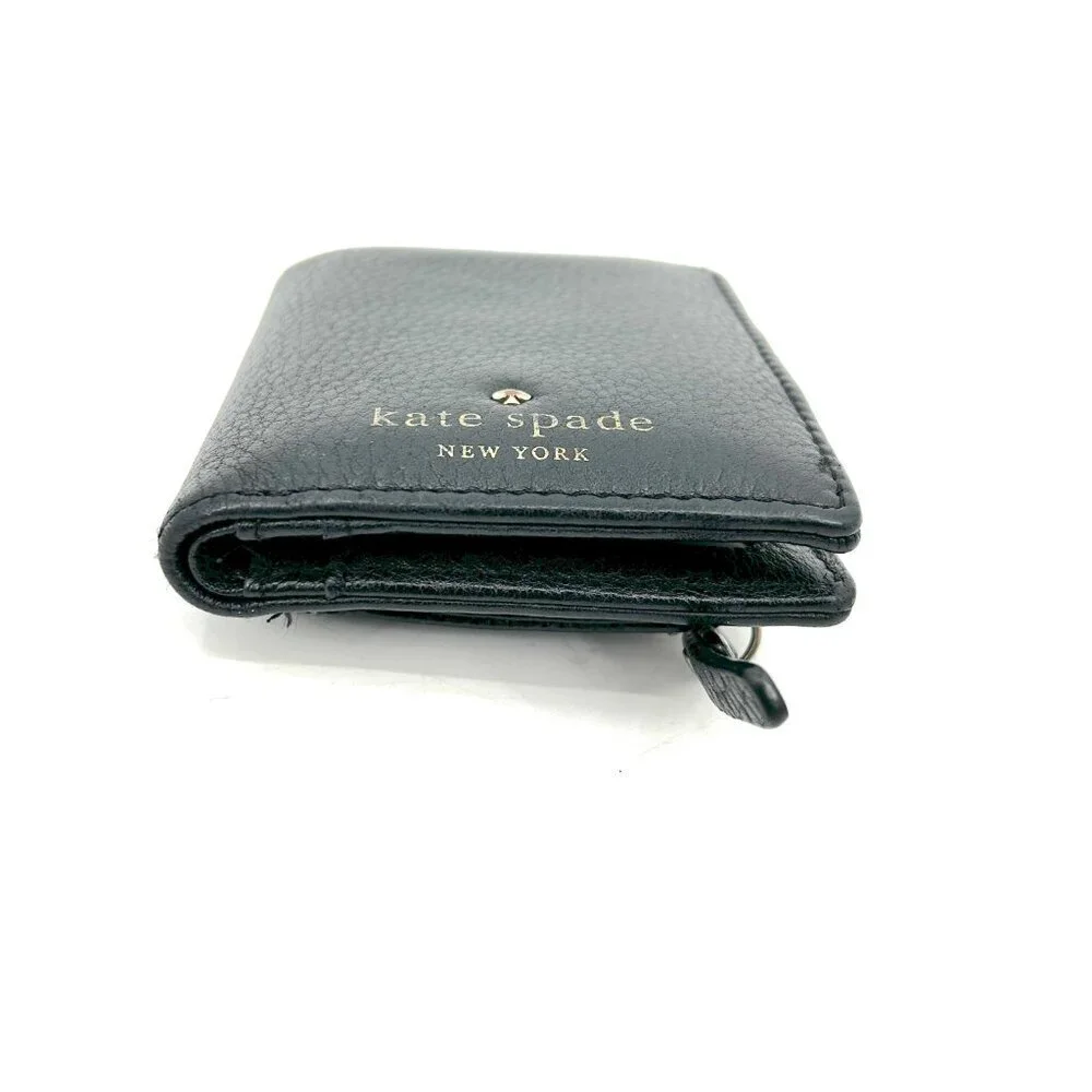 KATE SPADE Black Leather Gold Cedar Street Small Mini Stacy Wallet